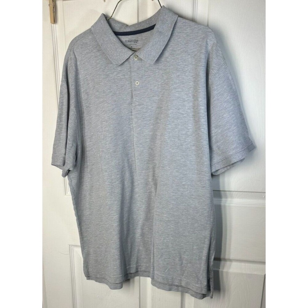 St. Johns Bay Polo Men's Size XL Gray Short Sleeve Machine Wash Tumble Dry